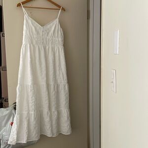 Women’s FOREVER21 midi white tiered summer dress XL